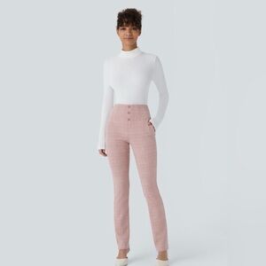 Halara Flex™ High Waisted Houndstooth Plaid Skinny Work Pants with Pockets